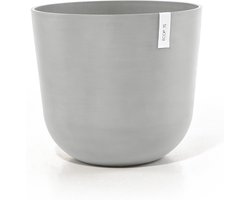 Ecopots Oslo 55 - White Grey - Ø55 x H48,5 cm - Ronde witgrijze bloempot