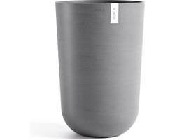 Ecopots Oslo High 52 - Grey - Ø35 x H51,5 cm - Ronde grijze bloempot