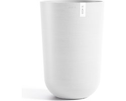 Ecopots Oslo High 52 - Pure White - Ø35 x H51,5 cm - Ronde witte bloempot