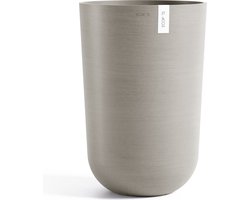 Ecopots Oslo High 52 - Taupe - Ø35 x H51,5 cm - Ronde taupe bloempot