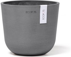 Ecopots Oslo Mini 16 - Grey - Ø16 x H13,7 cm - Ronde grijze bloempot / plantenpot
