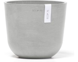 Ecopots Oslo Mini 19 - White Grey - Ø19 x H16,5 cm - Ronde witgrijze bloempot