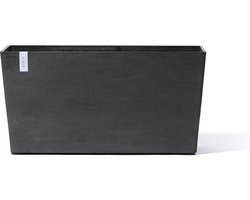 Ecopots Paris Wheels 100 - Dark Grey - 100,5 x 39,6 x H51,8 cm - Rechthoekige donkergrijze bloempot / plantenbak op wielen