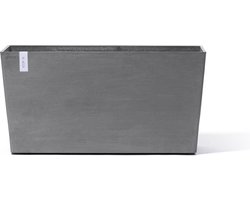 Ecopots Paris Wheels 100 - Grey - 100,5 x 39,6 x H51,8 cm - Rechthoekige grijze bloempot / plantenbak op wielen