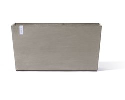 Ecopots Paris Wheels 100 - Taupe - 100,5 x 39,6 x H51,8 cm - Rechthoekige taupe bloempot / plantenbak op wielen