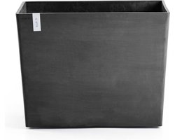 Ecopots Paris Wheels 85 - Dark Grey - 85,2 x 39,5 x H65,8 cm - Rechthoekige donkergrijze bloempot / plantenbak op wielen