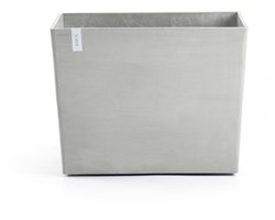 Ecopots Paris Wheels 85 - White Grey - 85,2 x 39,5 x H65,8 cm - Rechthoekige witgrijze bloempot / plantenbak op wielen