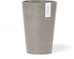 Ecopots Pisa 14 - Taupe - Ø14 x H20 cm - Ronde taupe bloempot / plantenpot