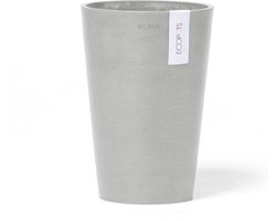 Ecopots Pisa 17,5 - White Grey - Ø17,8 x H25,2 cm - Ronde witgrijze bloempot / plantenpot
