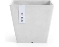 Ecopots Rotterdam 20 - Pure White - 20,3 x H17,8 cm - Vierkante witte bloempot / plantenbak