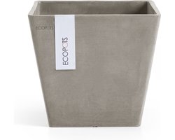 Ecopots Rotterdam 20 - Taupe - 20,3 x H17,8 cm - Vierkante taupe bloempot / plantenbak