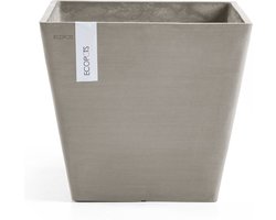 Ecopots Rotterdam 40 - Taupe - 40,1 x H35,5 cm - Vierkante taupe bloempot / plantenbak