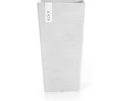 Ecopots Rotterdam Mid High 56 - Pure White - 31 x H56,5 cm - Vierkante witte bloempot / plantenbak