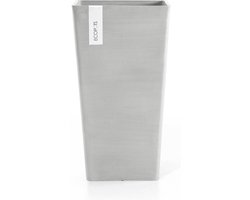 Ecopots Rotterdam Mid High 56 - White Grey - 31 x H56,5 cm - Vierkante witgrijze bloempot / plantenbak