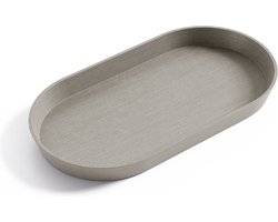 Ecopots Saucer Oval - Taupe - 28,4 x 15,4 x H2,4 cm - Ovalen taupe onderschotel met waterreservoir