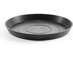 Ecopots Saucer Round - Dark Grey - Ø36,5 x H3,5 cm - Ronde donkergrijze onderschotel met waterreservoir