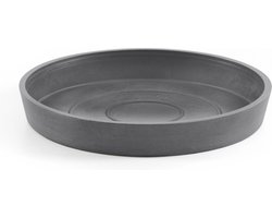 Ecopots Saucer Round - Grey - Ø18 x H2,5 cm - Ronde grijze onderschotel met waterreservoir