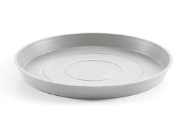Ecopots Saucer Round - White Grey - Ø50,5 x H3,5 cm - Ronde witgrijze onderschotel met waterreservoir