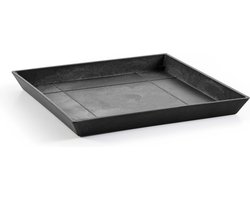 Ecopots Saucer Square - Dark Grey - 43 x H3,5 cm - Vierkante donkergrijze onderschotel met waterreservoir