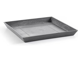 Ecopots Saucer Square - Grey - 43 x H3,5 cm - Vierkante grijze onderschotel met waterreservoir