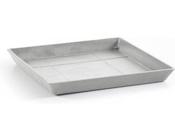 Ecopots Saucer Square - White Grey - 28 x H3 cm - Vierkante witgrijze onderschotel