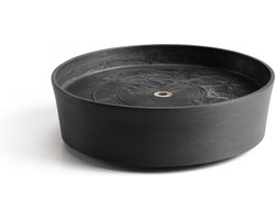 Ecopots Saucer Wheels - Dark Grey - Ø28,7 x H8,3 cm - Ronde donkergrijze onderschotel op wielen met waterreservoir