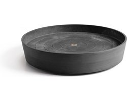 Ecopots Saucer Wheels - Dark Grey - Ø41,6 x H9 cm - Ronde donkergrijze onderschotel op wielen met waterreservoir