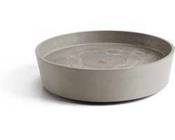 Ecopots Saucer Wheels - Taupe - Ø34,1 x H9 cm - Ronde taupe onderschotel op wielen met waterreservoir
