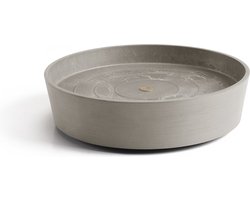 Ecopots Saucer Wheels - Taupe - Ø34,1 x H9 cm - Ronde taupe onderschotel op wielen met waterreservoir