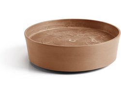 Ecopots Saucer Wheels - Terra - Ø28,7 x H8,3 cm - Ronde terrakleurige onderschotel op wielen met waterreservoir