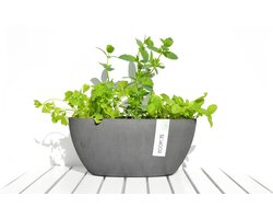 Ecopots Sofia ovaal 30 cm grijs - planten/bloembak-pot