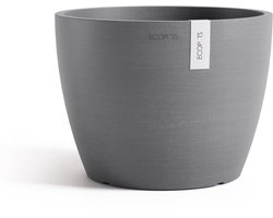 Ecopots Stockholm 24 - Grey - Ø23,3 x H17,7 cm - Ronde grijze bloempot