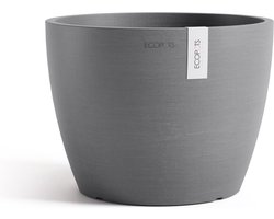 Ecopots Stockholm 24 - Grey - Ø23,3 x H17,7 cm - Ronde grijze bloempot / plantenpot