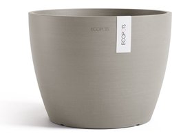 Ecopots Stockholm 31 - Taupe - Ø31 x H23,5 cm - Ronde taupe bloempot