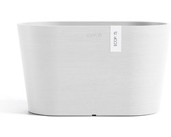 Ecopots Tokyo 30 - Pure White - 30 x 17 x H17 cm - Ovalen witte bloempot met waterreservoir