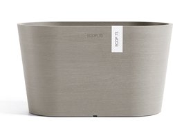 Ecopots Tokyo 30 - Taupe - 30 x 17 x H17 cm - Ovalen taupe bloempot met waterreservoir