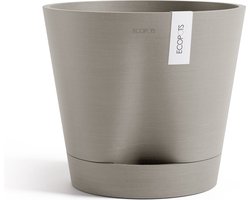 Ecopots Venice 2 30 - Taupe - Ø30 x H27,5 cm - Ronde taupe bloempot met waterreservoir