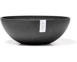 Ecopots Vienna 50 - Dark Grey - Ø50,4 x H18,5 cm - Ronde donkergrijze bloempot