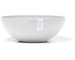 Ecopots Vienna 50 - Pure White - Ø50,4 x H18,5 cm - Ronde witte bloempot