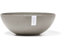 Ecopots Vienna 50 - Taupe - Ø50,4 x H18,5 cm - Ronde taupe bloempot
