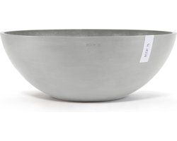 Ecopots Vienna 70 - White Grey - Ø70 x H25,3 cm - Ronde witgrijze bloempot
