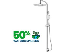 EcoRain© 30% Waterbesparende Regendouche Doucheset Tyler 30 CM Rond - Handdouche 12 CM - Hoge Druk - Universeel - Anti-Kalk Douchekop - 5 jaar garantie - Chroom