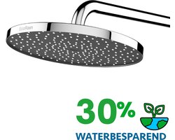 EcoRain© 30% Waterbesparende Regendouchekop Jet 25 CM Rond - Hoge Druk - Universele Aansluiting - Anti-kalk Douchekop - 2 jaar garantie - Chroom