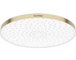 EcoRain© 30% Waterbesparende Regendouchekop Matt 25 CM Rond - Hoge Druk - Universele Aansluiting - Anti-kalk Douchekop - 2 jaar garantie - Geborsteld Goud