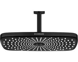 EcoRain© 30% Waterbesparende Regendouchekop Melvin 30 CM met Plafond Douchearm - Hoge Druk - Universele Aansluiting - Anti-kalk Douchekop - 2 jaar garantie - Zwart