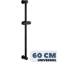 EcoRain© Glijstang voor Glijstangset met Handdouche 60 CM - Glijstang van Roestvrij Staal RVS SS 304 - Verstelbaar en Draaibare Douchekophouder - 2 jaar garantie - Zwart
