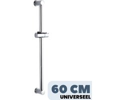 EcoRain© Glijstang voor Glijstangset met Handdouche 60 CM - Glijstang van Roestvrij Staal RVS SS 304 - Verstelbaar en Draaibare Douchekophouder - 2 jaar garantie - Chroom