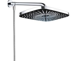 EcoRain© Waterbesparende Regendouchekop Melvin 30 CM Chroom Met Douchearm en Slangaansluiting - 30% Waterbesparend - Hoge Druk - Betere Huid Hoofddouche - Luxe Regendouche - Waterbesparende Douchekop - Rechthoekig - Universeel - Anti-kalk Douchekop