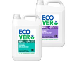 Ecover - Vloeibaar Wasmiddel Universal & Kleur - Bundel 10 L - Plantaardig & Biologisch afbreekbaar - Krachtige reiniging bij 20°C