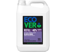 Ecover Wasmiddel Voordeelverpakking Black - Beschermt Donkere Kleuren - 5L - 111 Wasbeurten - Vloeibaar - Leliebloesem & Lotus